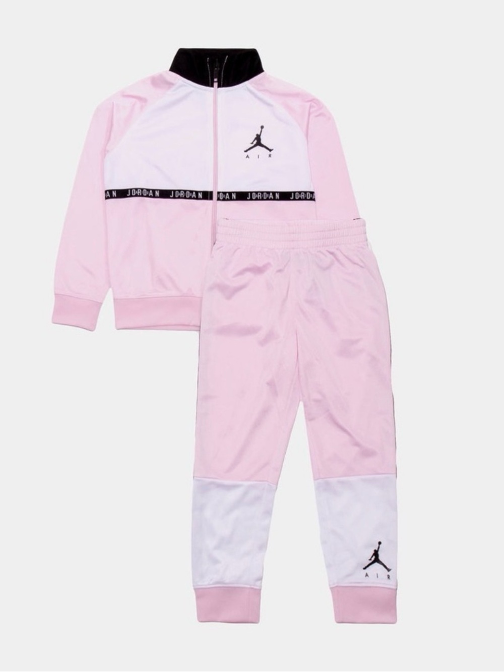 Jordan Pink & White Girls' Zip Tracksuit